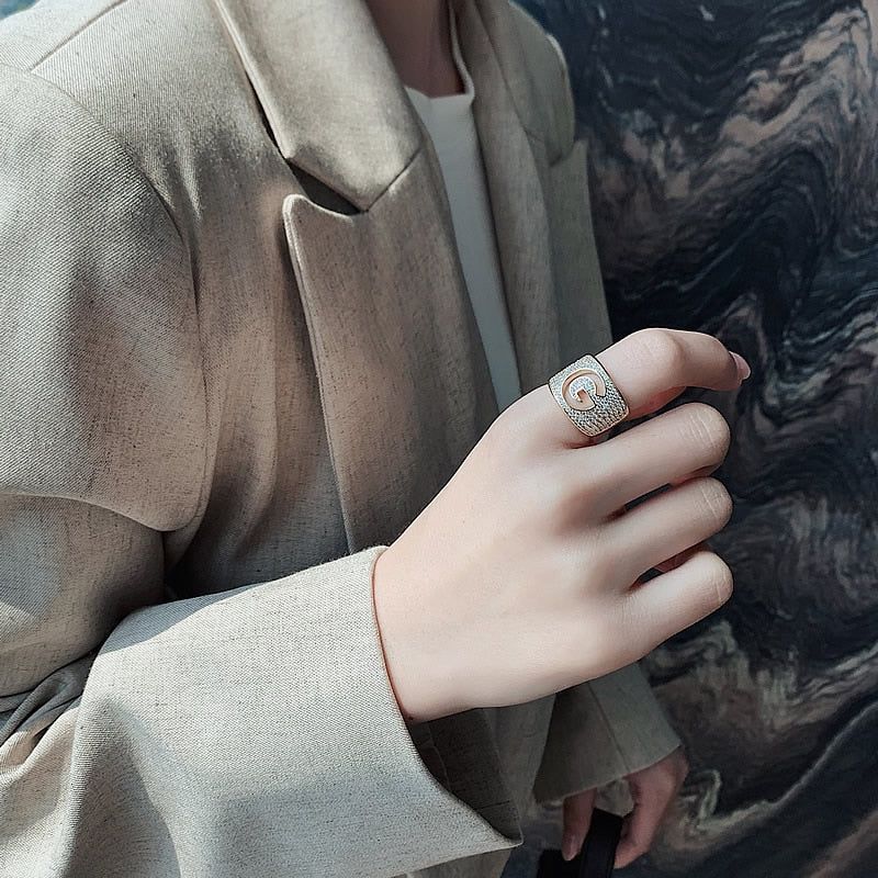 MyBeauty Fashion Rhinestone Hollowed Butterfly Link Finger Ring Adjustable  Women Jewelry - Walmart.com